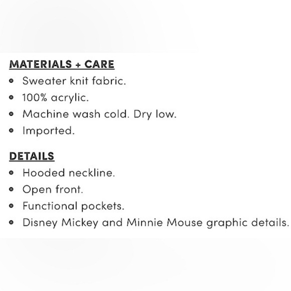 TORRID Halloween Disney Mickey & Minnie Cardigan w/Hood Sweater  NWT‎  Size 6X - Picture 10 of 11